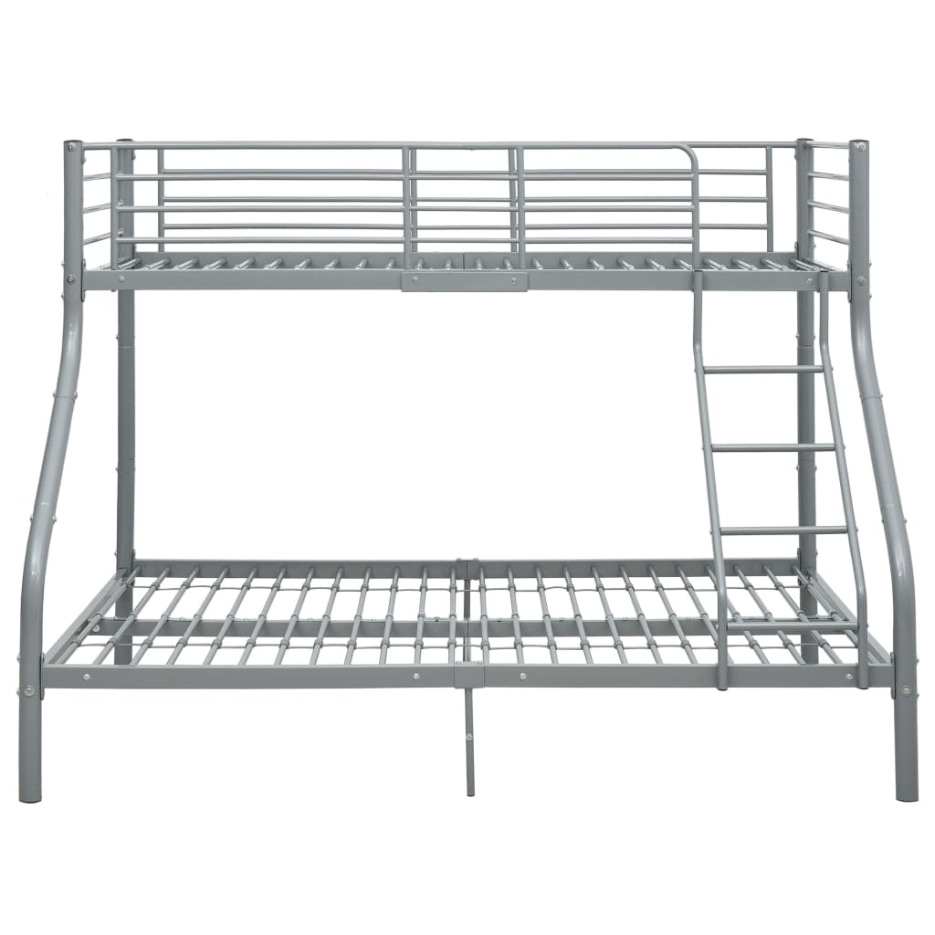 Bunk Bed | Grey | Powder-Coated Steel | Twin and Full |  Durable