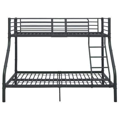Bunk Bed | Black | Metal | 140x200 cm/90x200 cm | Bunk Bed | Rectangular