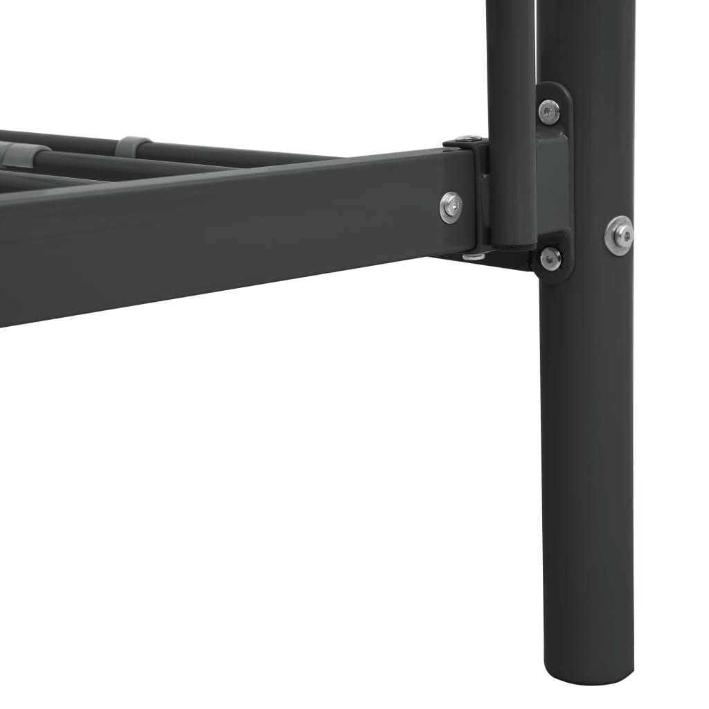 Bunk Bed | Black | Metal | 140x200 cm/90x200 cm | Bunk Bed | Rectangular