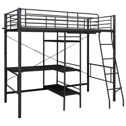 Bunk Bed | Black | Metal | Twin | Bunk Bed | Rectangular | Contemporary