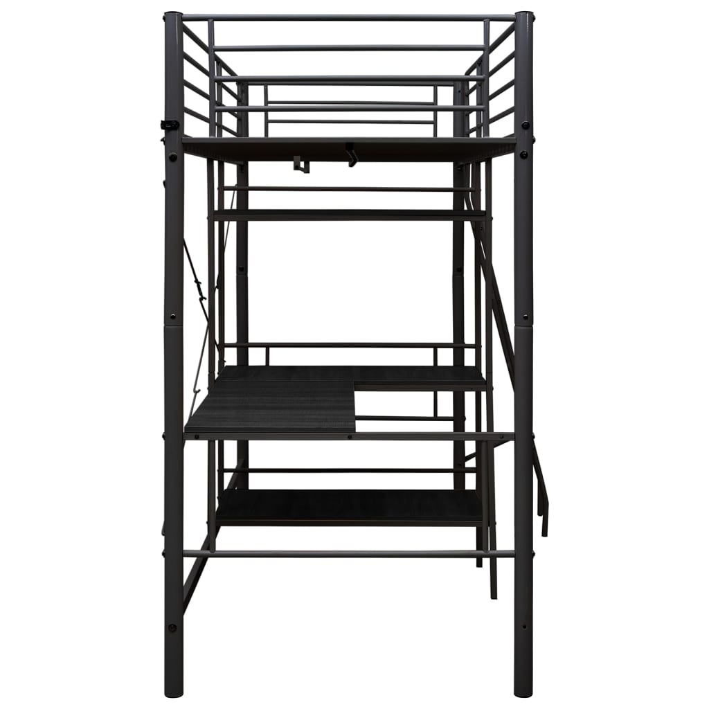 Bunk Bed | Black | Metal | Twin | Bunk Bed | Rectangular | Contemporary