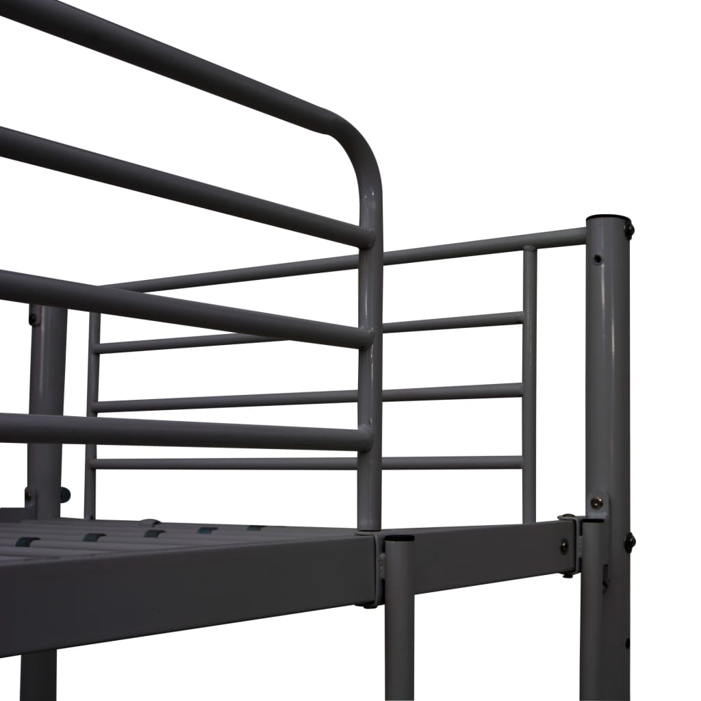 Bunk Bed | Grey and brown | Metal | Twin | Height-Adjustable | Bunk Bed