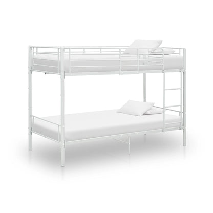 Bunk Bed | White | Metal | Twin |  Sturdy  | Bunk Bed | Rectangular