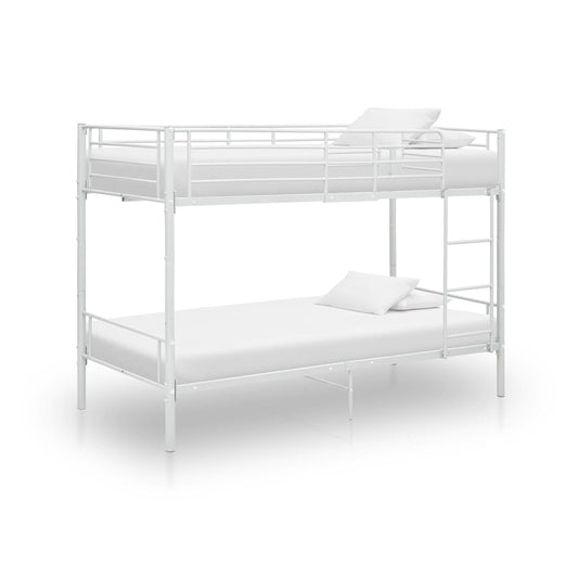 Bunk Bed without Mattress White Metal 90x200cm