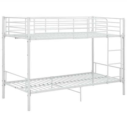 Bunk Bed | White | Metal | Twin |  Sturdy  | Bunk Bed | Rectangular