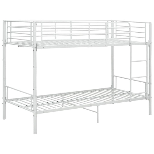 Bunk Bed without Mattress White Metal 90x200cm