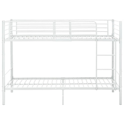 Bunk Bed | White | Metal | Twin |  Sturdy  | Bunk Bed | Rectangular