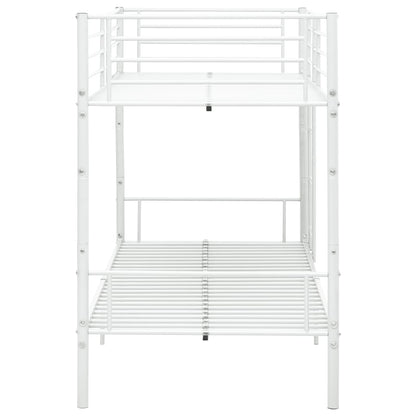 Bunk Bed | White | Metal | Twin |  Sturdy  | Bunk Bed | Rectangular
