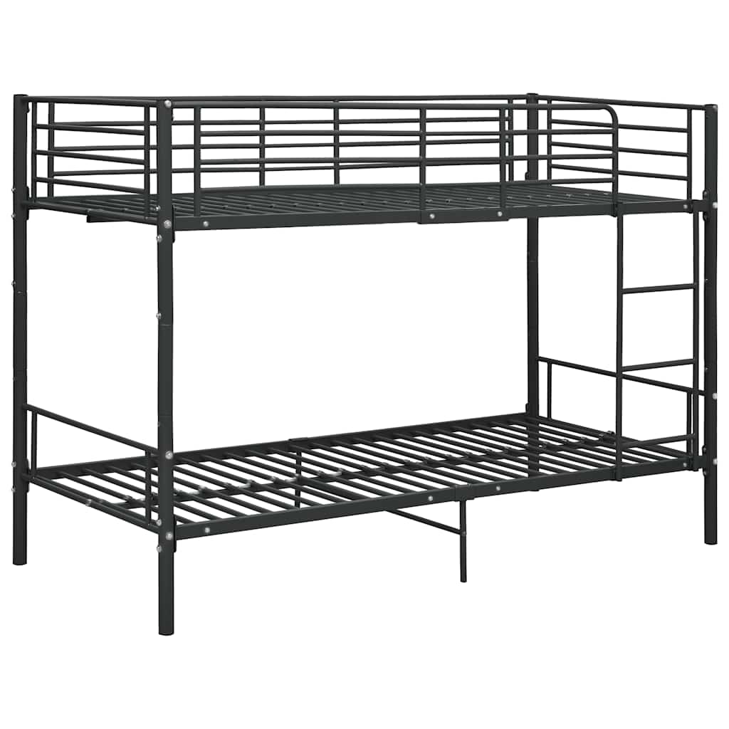 Bunk Bed | Black | Powder-coated metal | 90x200cm mattress size | Durable