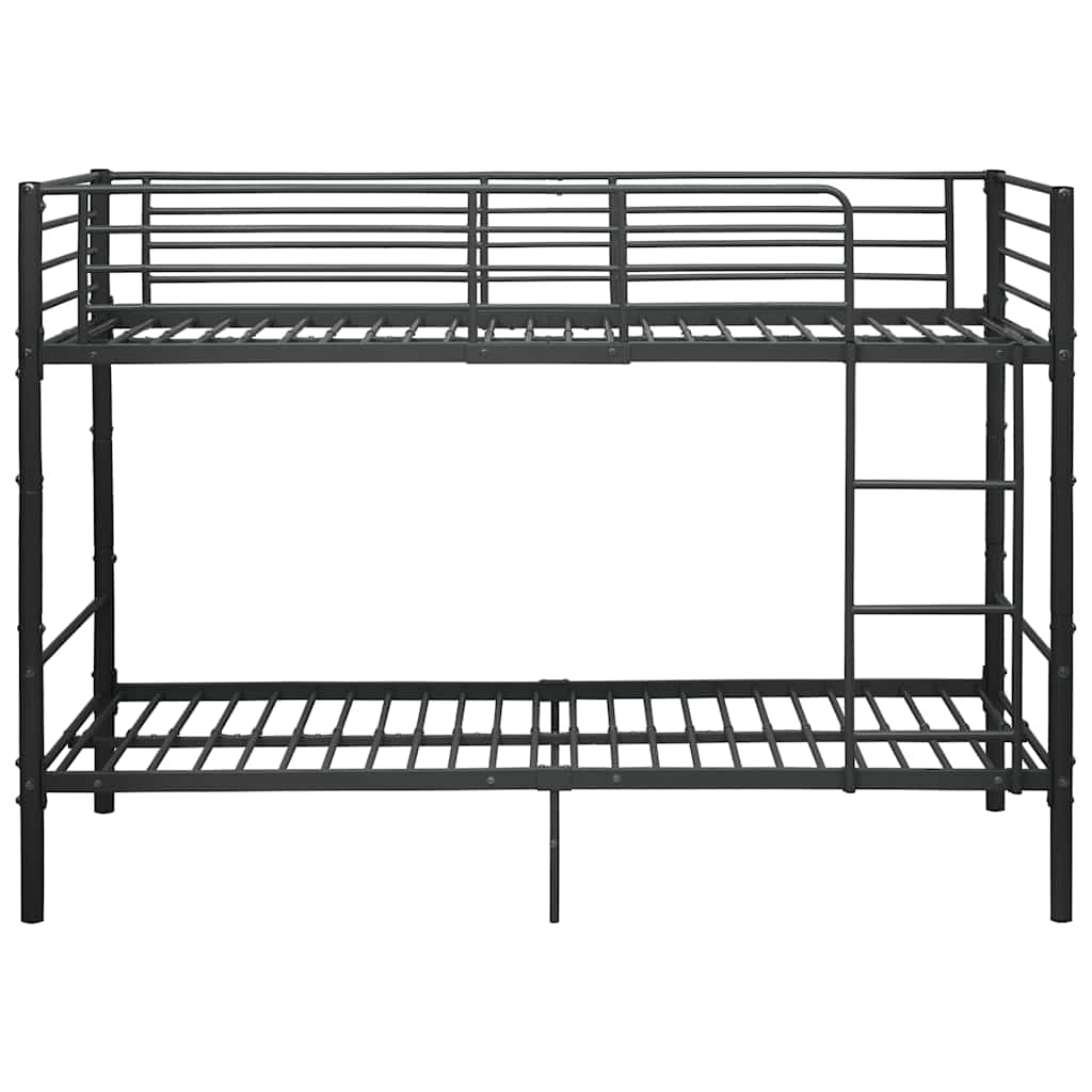 Bunk Bed | Black | Powder-coated metal | 90x200cm mattress size | Durable