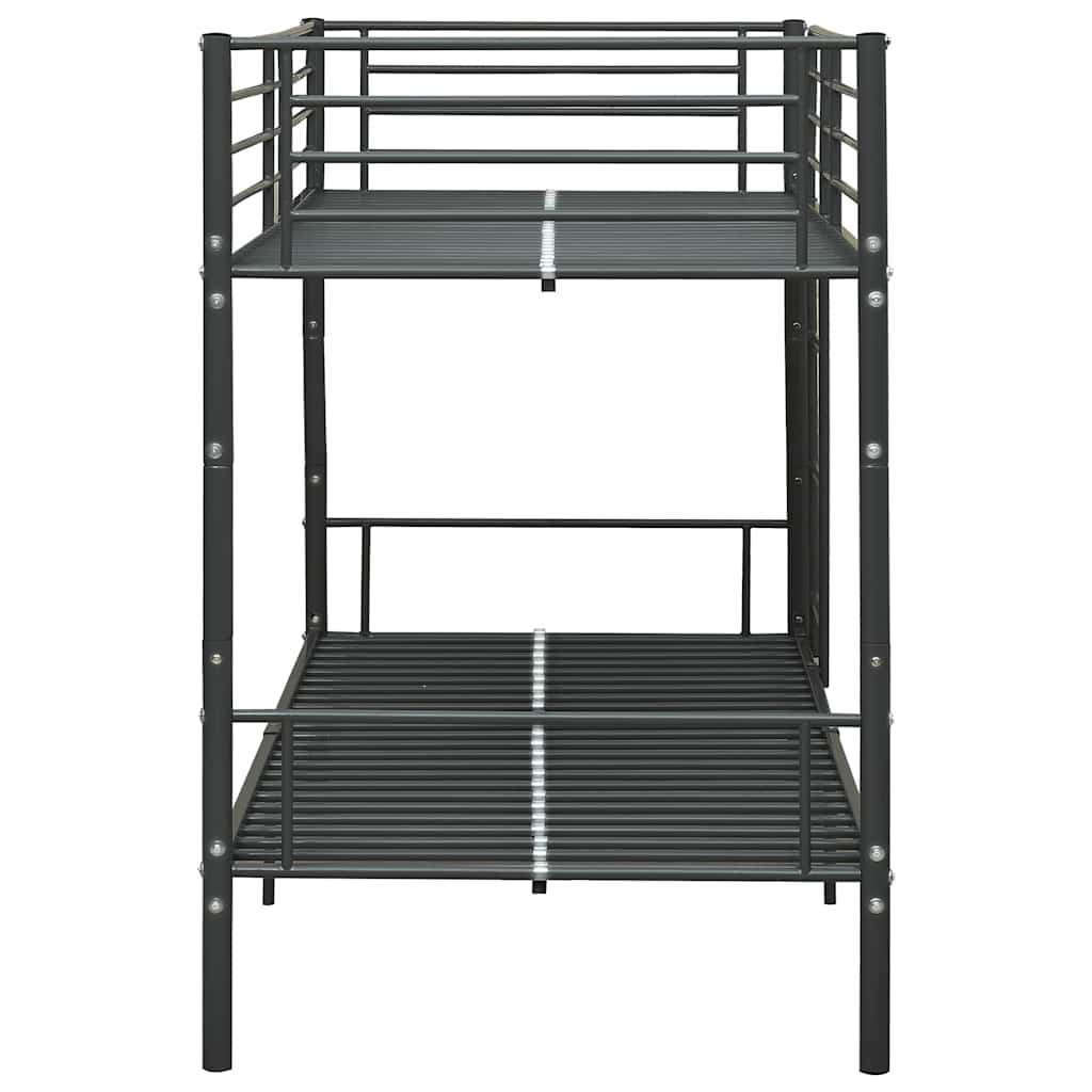 Bunk Bed | Black | Powder-coated metal | 90x200cm mattress size | Durable