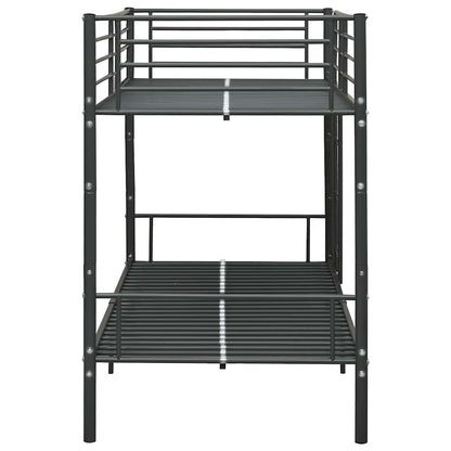 Bunk Bed | Black | Powder-coated metal | 90x200cm mattress size | Durable