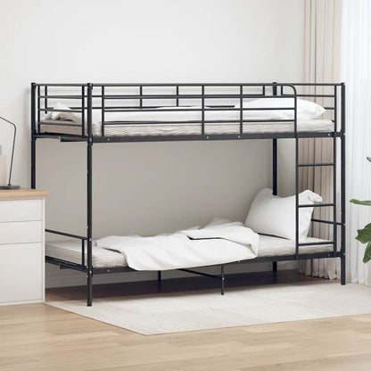 Bunk Bed | Black | Powder-coated metal | 90x200cm mattress size | Durable
