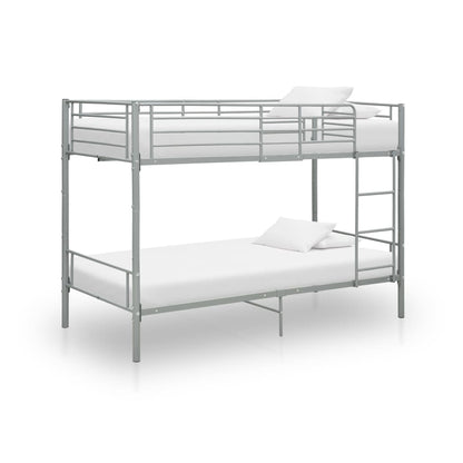 Bunk Bed | Grey | Metal | 90x200 cm | Durable | Bunk Bed | Rectangular