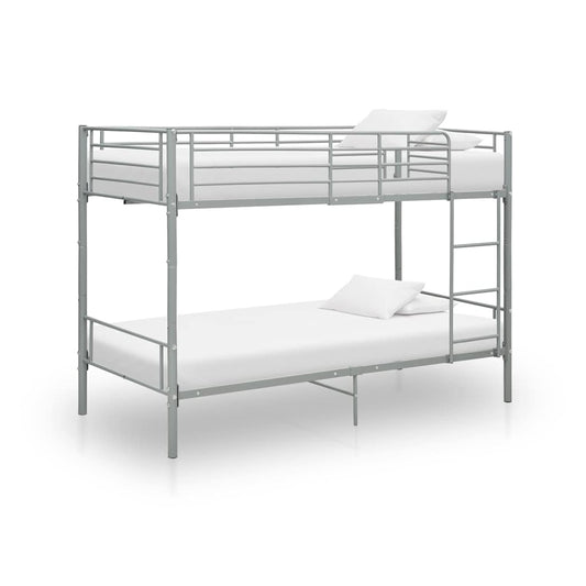 Bunk Bed without Mattress Grey Metal 90x200 cm
