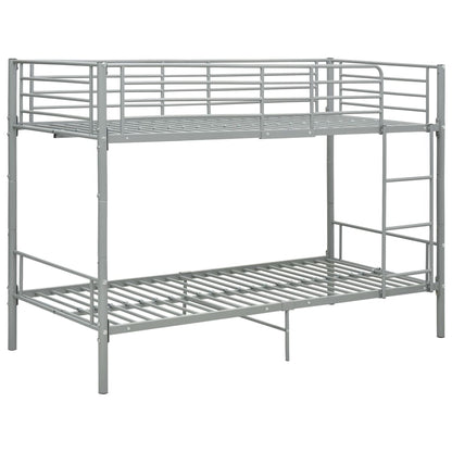 Bunk Bed | Grey | Metal | 90x200 cm | Durable | Bunk Bed | Rectangular