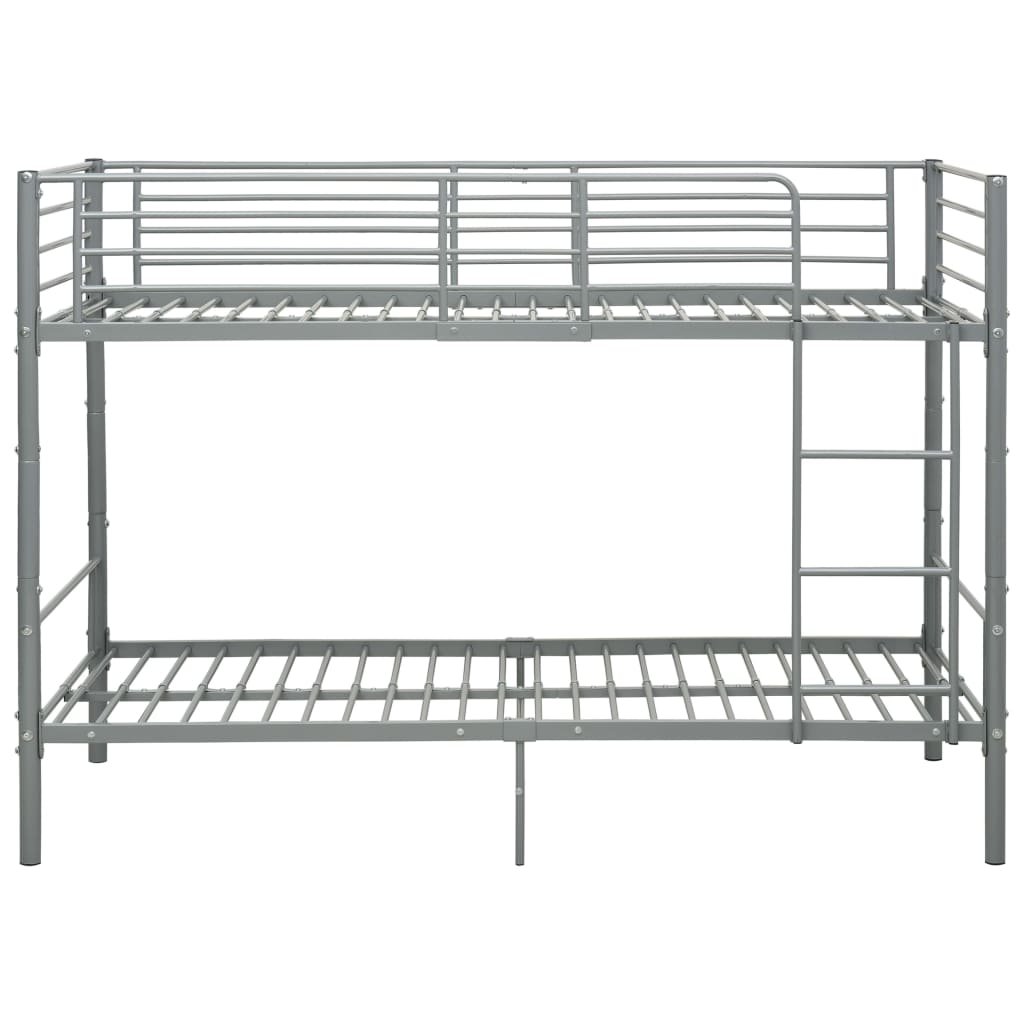 Bunk Bed | Grey | Metal | 90x200 cm | Durable | Bunk Bed | Rectangular