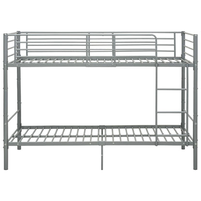 Bunk Bed | Grey | Metal | 90x200 cm | Durable | Bunk Bed | Rectangular