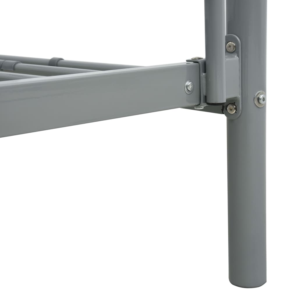 Bunk Bed | Grey | Metal | 90x200 cm | Durable | Bunk Bed | Rectangular