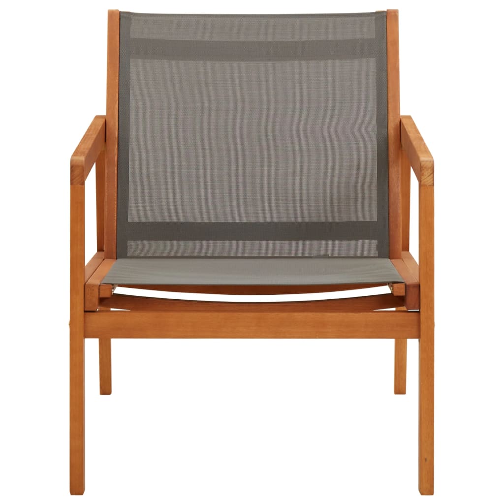 Garden Chair | Grey, Natural | Solid eucalyptus wood, Textilene