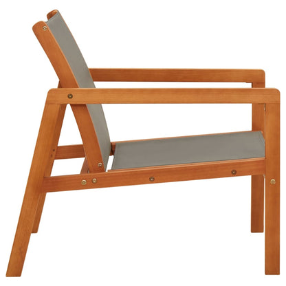 Garden Chair | Grey, Natural | Solid eucalyptus wood, Textilene