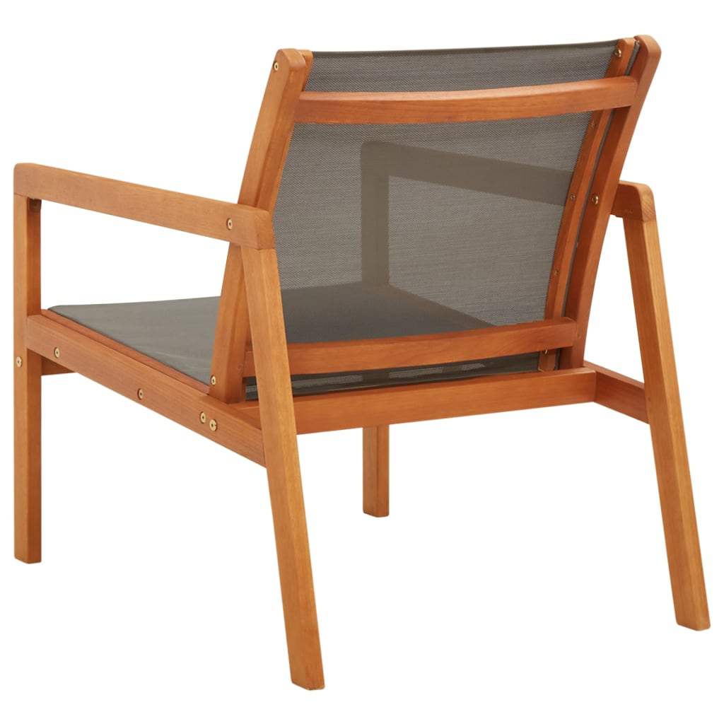 Garden Chair | Grey, Natural | Solid eucalyptus wood, Textilene