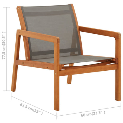 Garden Chair | Grey, Natural | Solid eucalyptus wood, Textilene