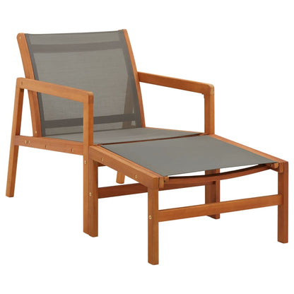 Garden Chair | Grey | Solid eucalyptus wood and textilene | Medium