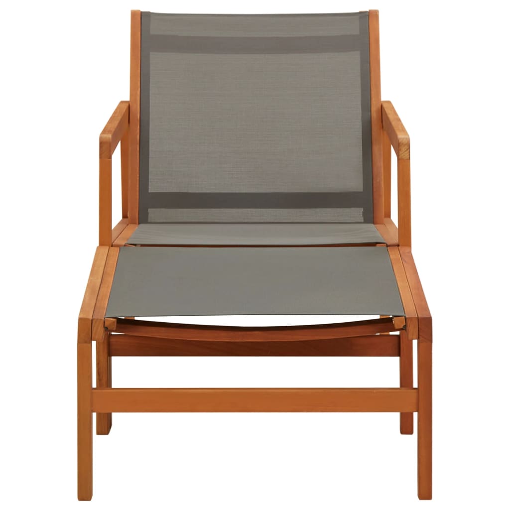 Garden Chair | Grey | Solid eucalyptus wood and textilene | Medium