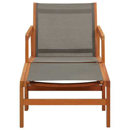 Garden Chair | Grey | Solid eucalyptus wood and textilene | Medium