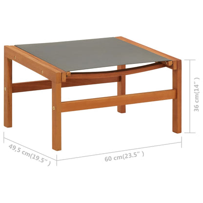 Garden Chair | Grey | Solid eucalyptus wood and textilene | Medium