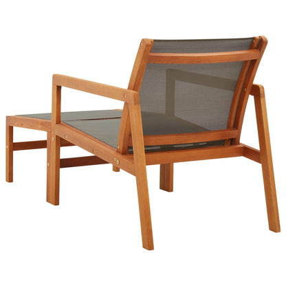Garden Chair | Grey | Solid eucalyptus wood and textilene | Medium