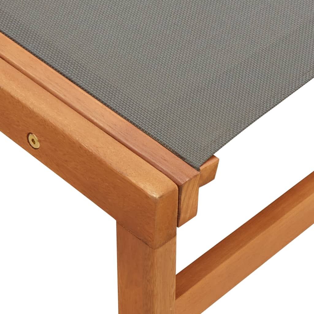 Garden Chair | Grey | Solid eucalyptus wood and textilene | Medium