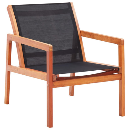 Garden Chair | Black | Solid eucalyptus wood and Textilene | Garden Chair