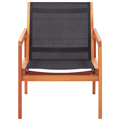 Garden Chair | Black | Solid eucalyptus wood and Textilene | Garden Chair