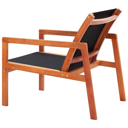 Garden Chair | Black | Solid eucalyptus wood and Textilene | Garden Chair