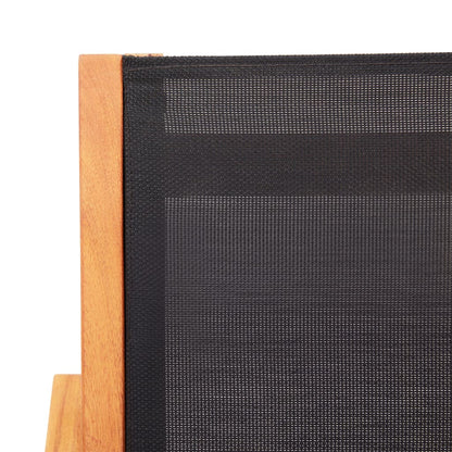 Garden Chair | Black | Solid eucalyptus wood and Textilene | Garden Chair