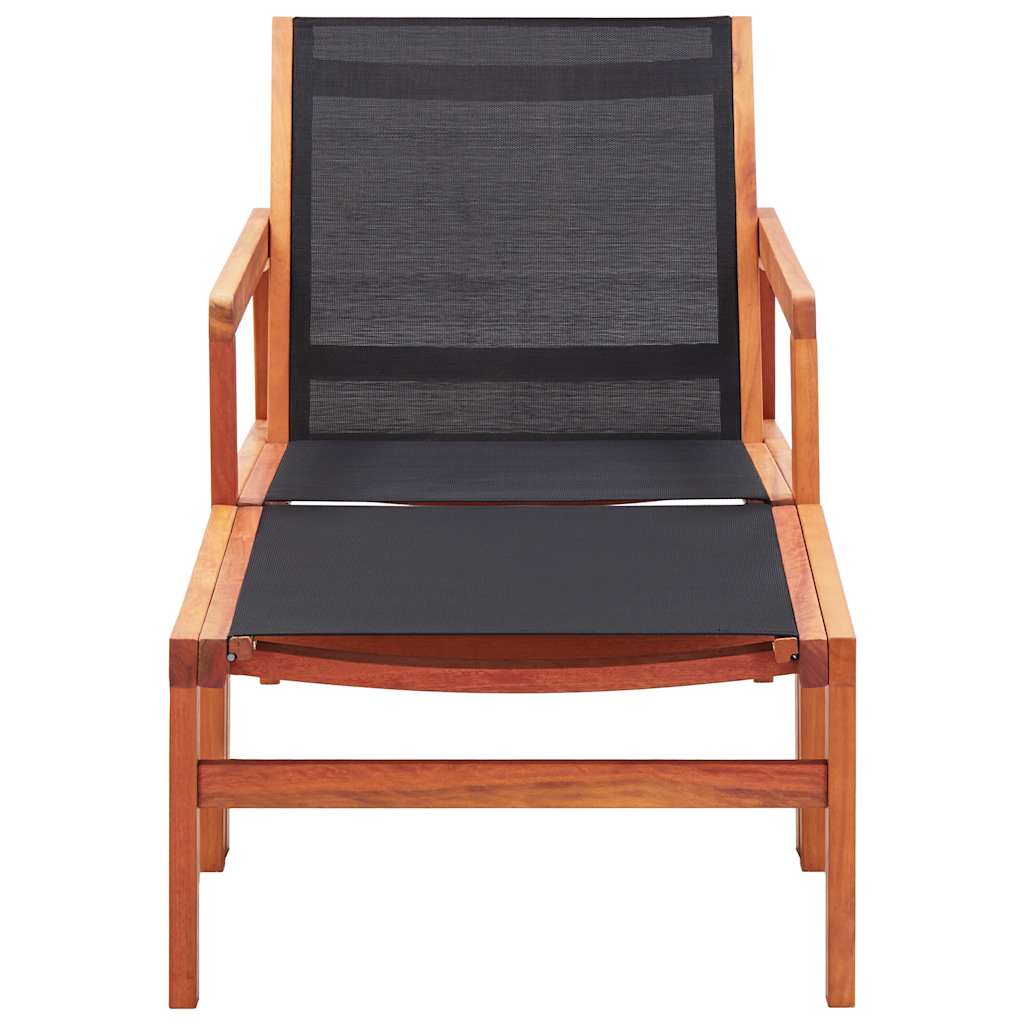 Garden Chair | Natural wood colour, Black | Solid eucalyptus wood