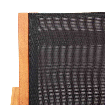 Garden Chair | Natural wood colour, Black | Solid eucalyptus wood