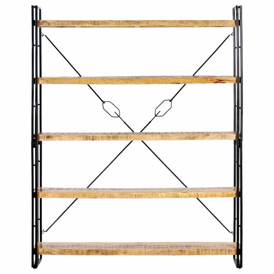 5-Tier Bookcase 140x30x180 cm Solid Mango Wood