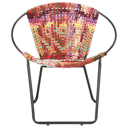 Circle Chair Multicolours Chindi Fabric