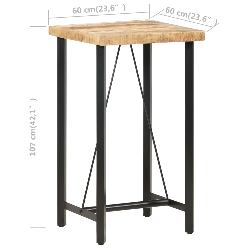 Bar Table 60x60x107 cm Rough Mango Wood