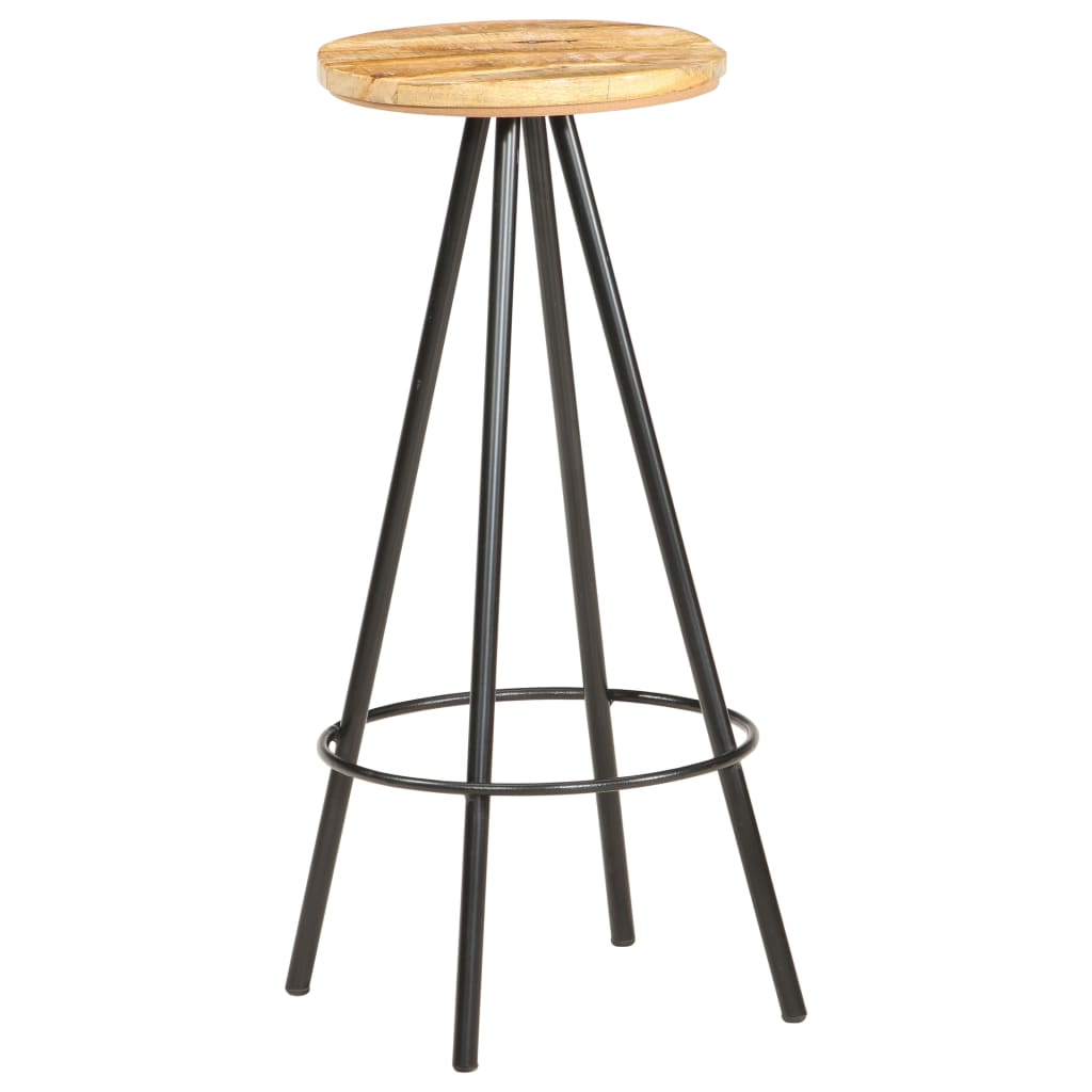 Bar Stools 2 pcs Rough Mango Wood