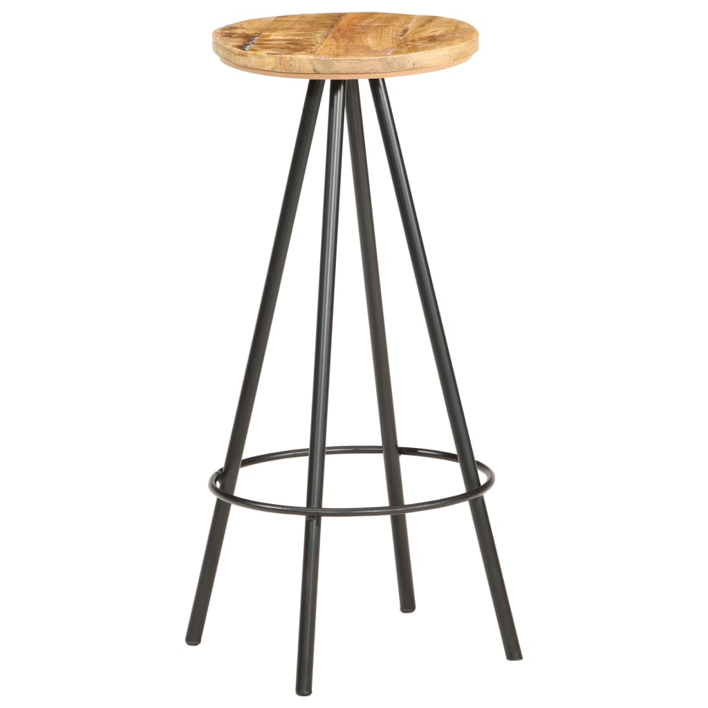 Bar Stools 2 pcs Rough Mango Wood