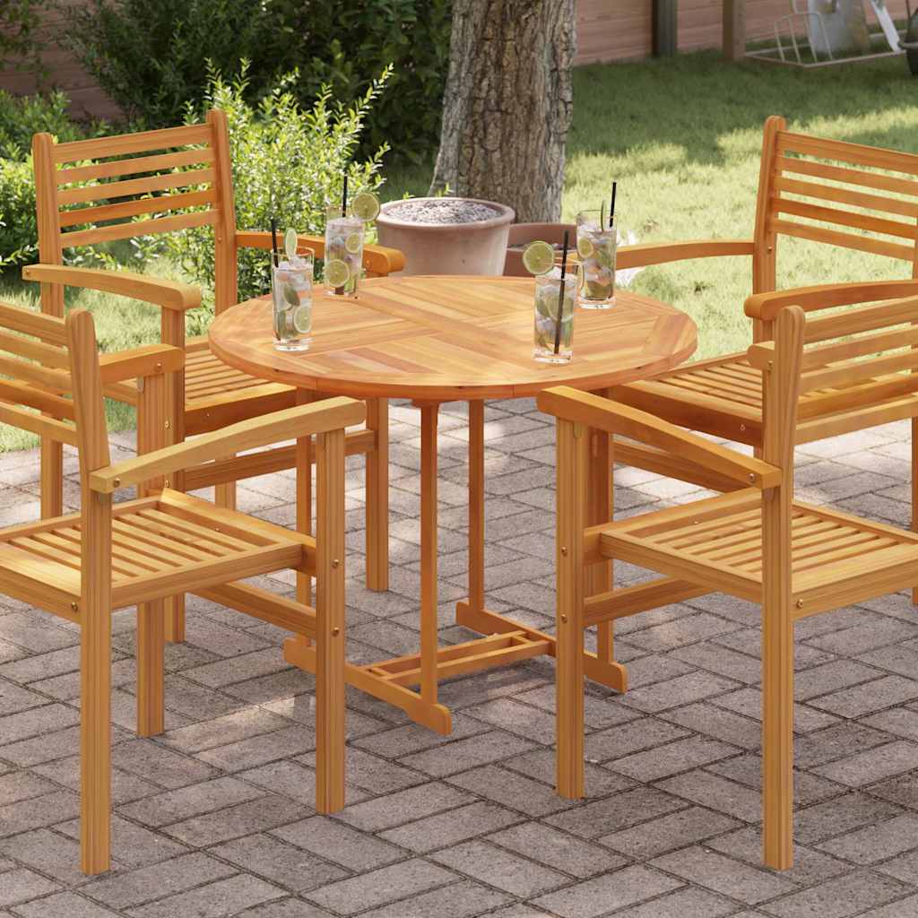Tabletop Natural Teak Solid teak wood 35.4 in diameter Durable