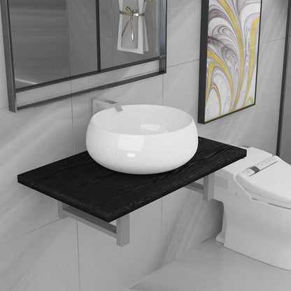 Bathroom Furniture Set | Black, White | Engineered wood, Ceramic | Medium