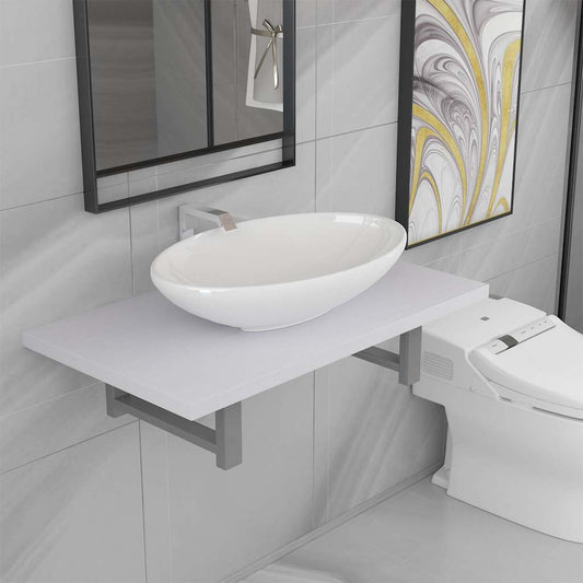 Bathroom Furniture Set | White | Ceramic | Medium