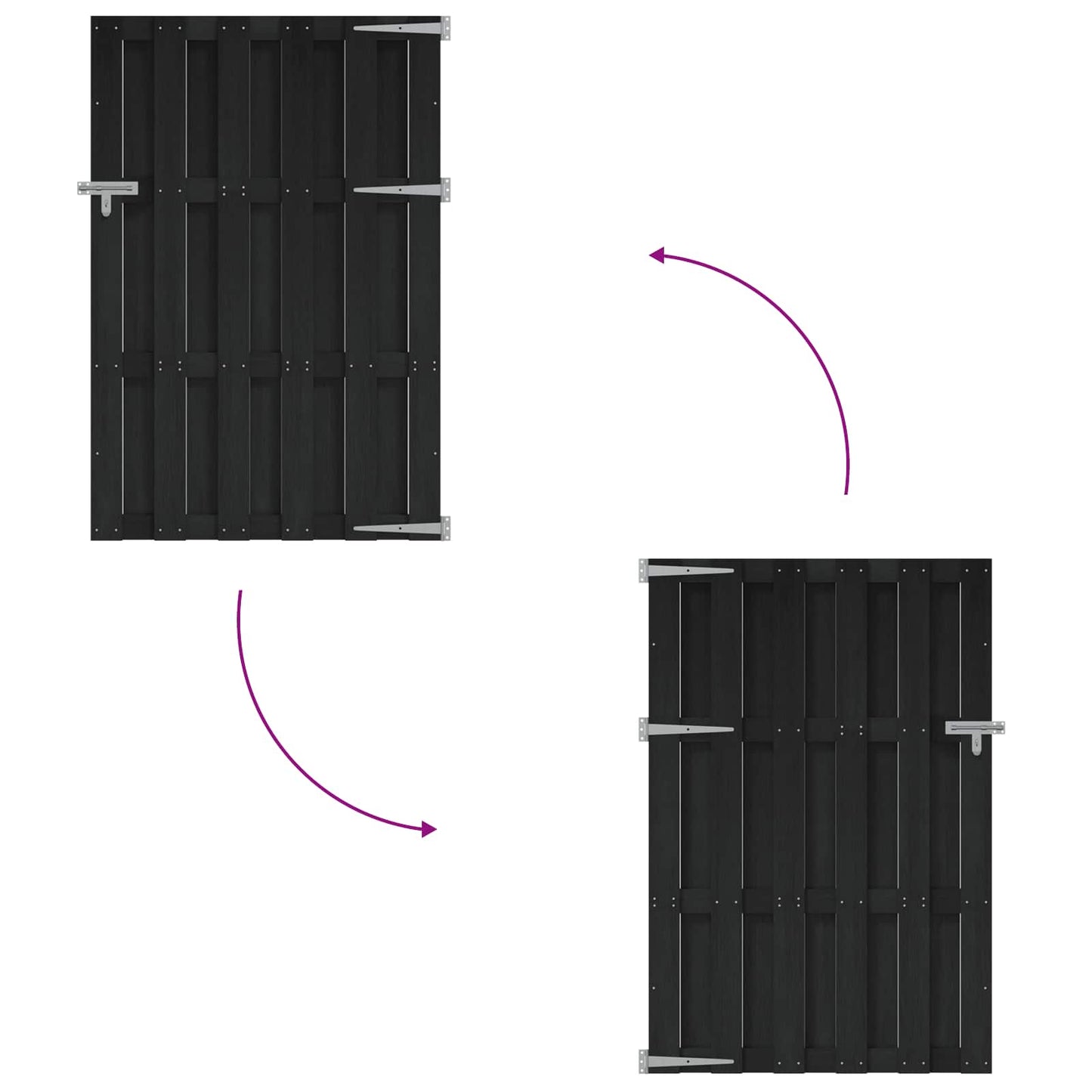 49085 vidaXL Garden Gate WPC 100x150 cm Grey