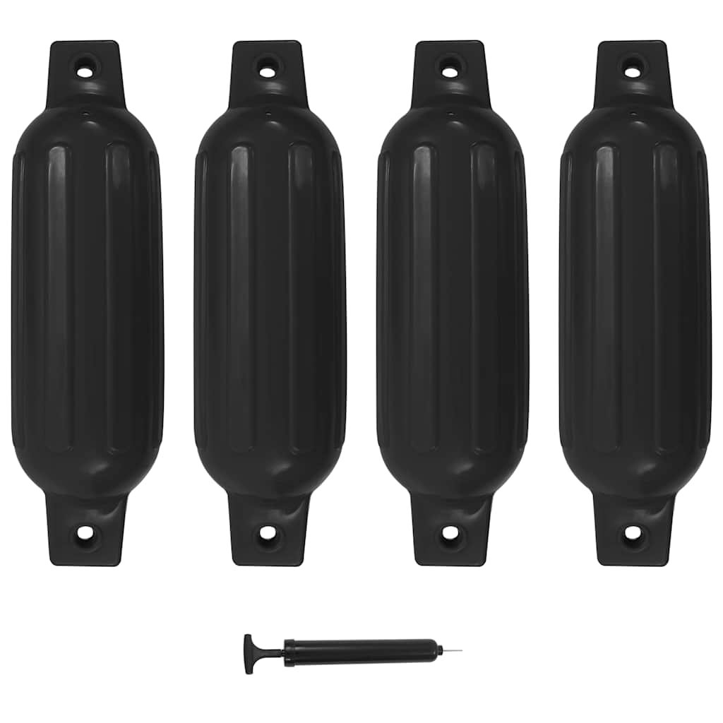 Boat Fenders 4 pcs Black 41x11.5 cm PVC