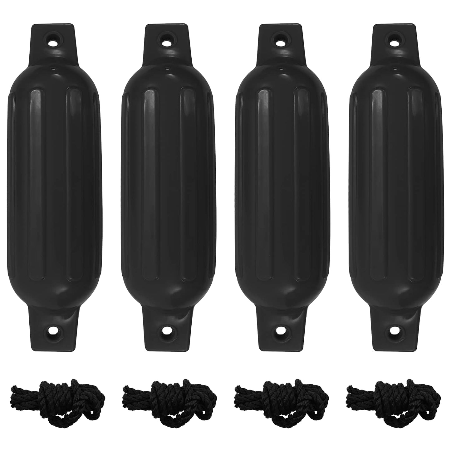 Boat Fenders 4 pcs Black Ø 11x40 cm PVC